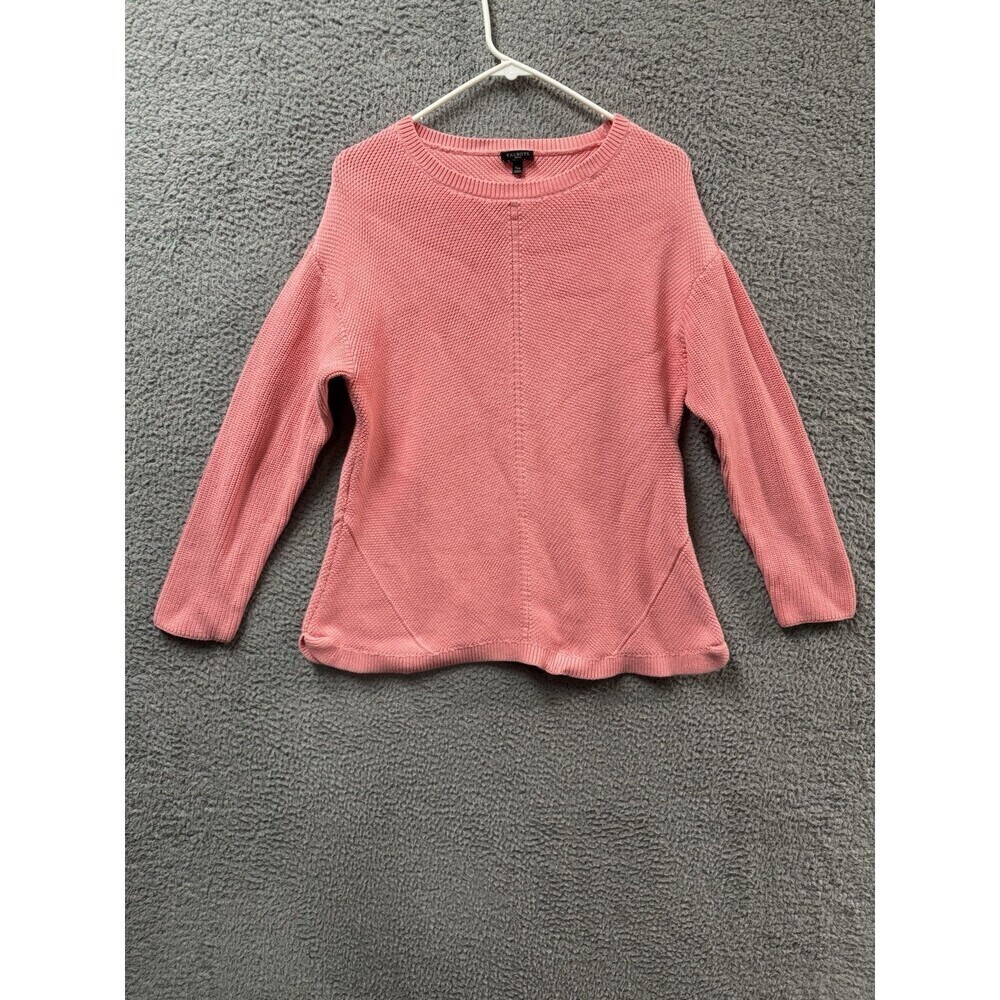 Talbots Sweater Womens XL Petite Pink Long Sleeve Round Neck Pure Cotton